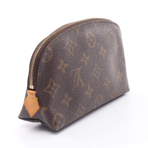 Louis Vuitton Brown Cosmetic Bag Leather Monogram Pouch - Picture 1 of 7